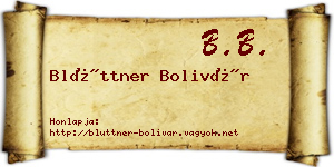Blüttner Bolivár névjegykártya